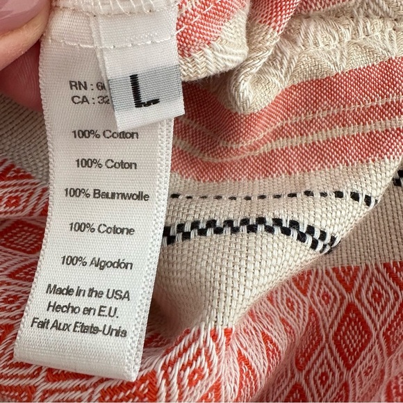 Stark X cotton Striped Shift Dress Resort Beach Cover Up size L - Picture 8 of 9